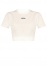 ADIDAS Originals cream Cropped T-shirt with logo