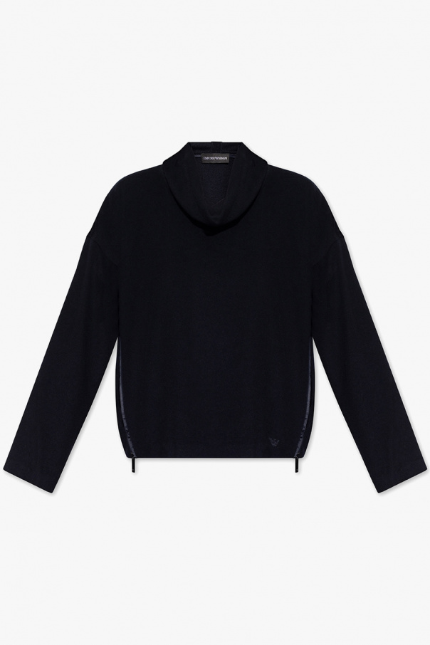 Emporio Armani Wool sweatshirt with stand collar