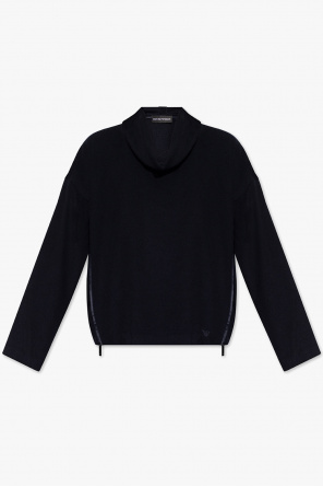 Wool sweatshirt with stand collar od Emporio Armani
