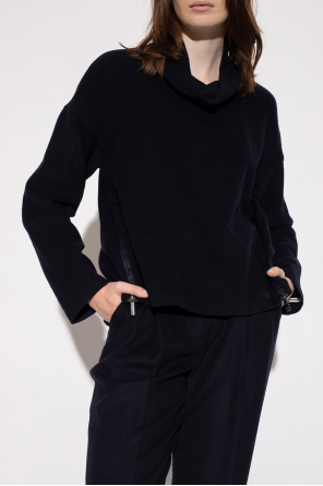 Emporio Armani Wool sweatshirt with stand collar