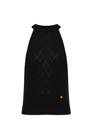 Wełniany top bez rękawów od Balmain