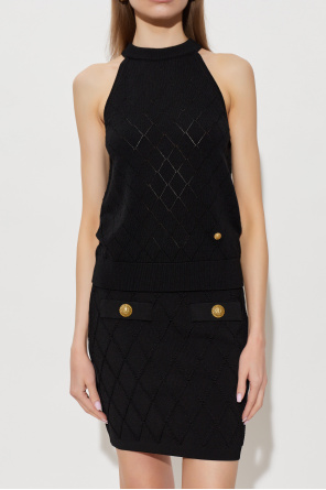 Balmain Wool sleeveless top