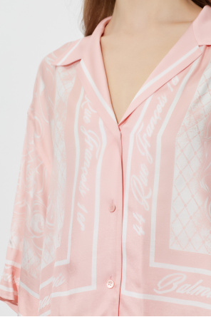 Balmain Krótka koszula z nadrukiem