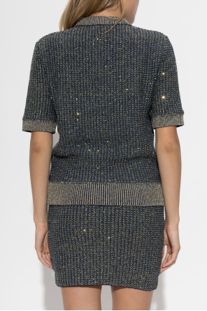Balmain Top mit Lurexfaden und schimmernden Pailletten