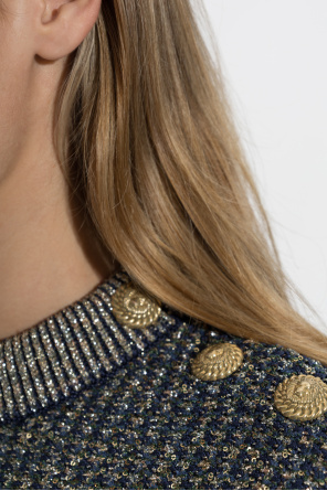 Balmain Top mit Lurexfaden und schimmernden Pailletten
