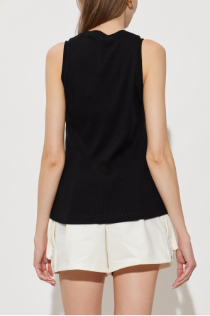 Balmain Ribbed top with embroidered logo