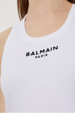 Balmain Ribbed top with embroidered logo