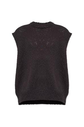 Cotton vest with a round neckline