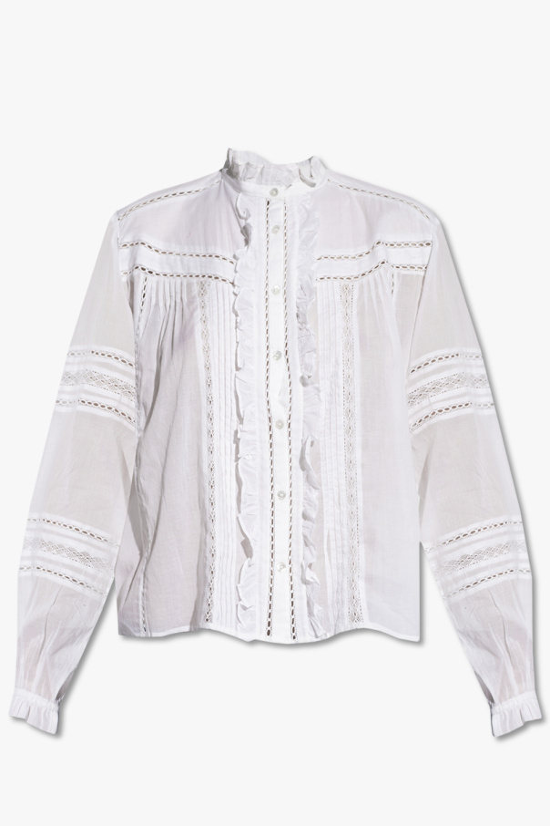 Marant Etoile ‘Metina’ biker shirt with openwork pattern