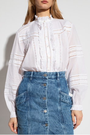 Marant Etoile ‘Metina’ Stripe shirt with openwork pattern