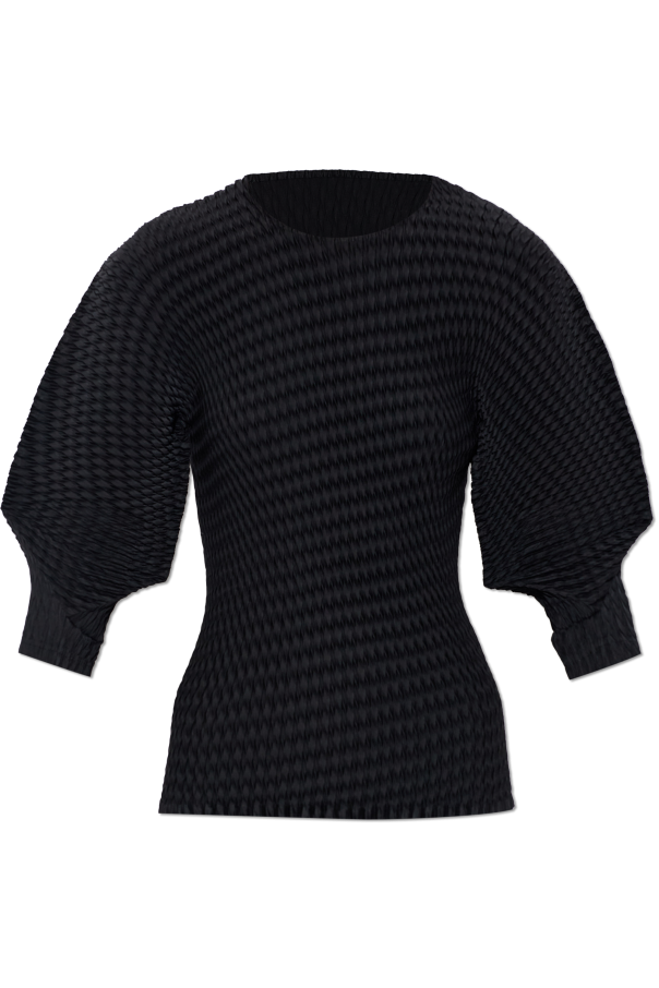 Pleated short-sleeve top od Issey Miyake