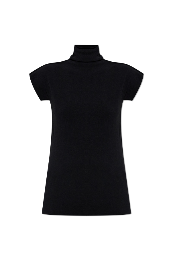 Top with a turtleneck od Issey Miyake