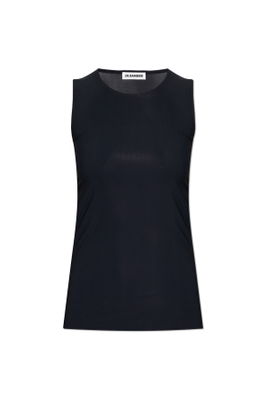 Sleeveless top with a round neckline