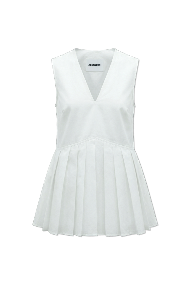 Sleeveless top with sweetheart neckline od JIL SANDER