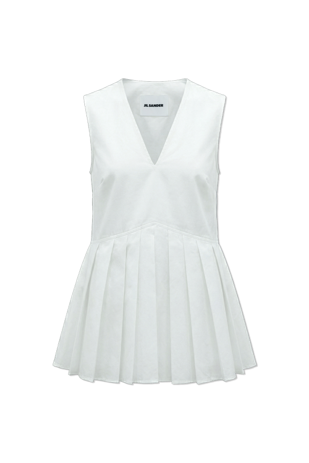 Sleeveless top with sweetheart neckline od JIL SANDER