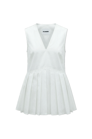 Sleeveless top with sweetheart neckline