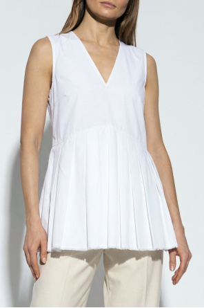 JIL SANDER Sleeveless top with sweetheart neckline