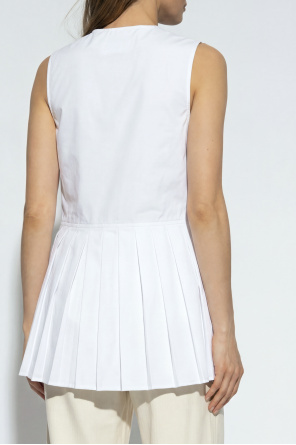 JIL SANDER Sleeveless top with sweetheart neckline