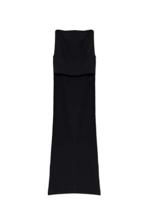 Wool top with asymmetric cut