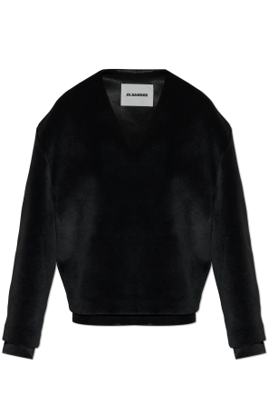 Sudadera de terciopelo con escote en pico