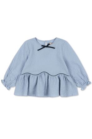 Top aus gerafftem Material