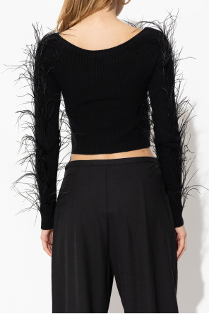 Cult Gaia ‘Danton’ sweater with feathers