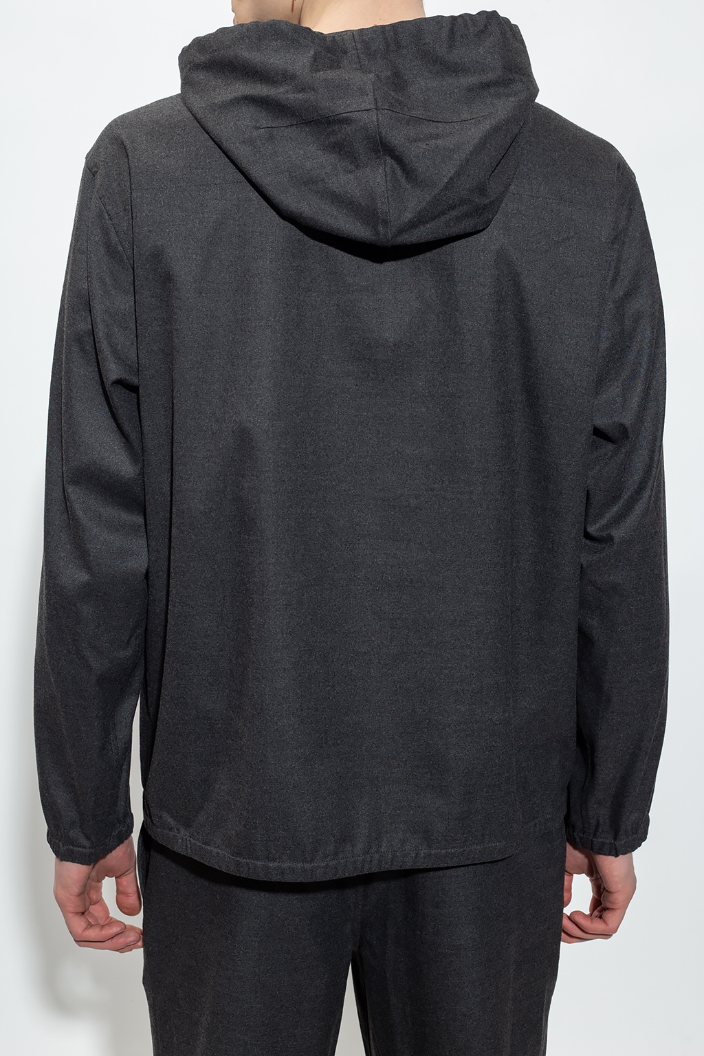 Theory logo-print zip-up shirt jacket