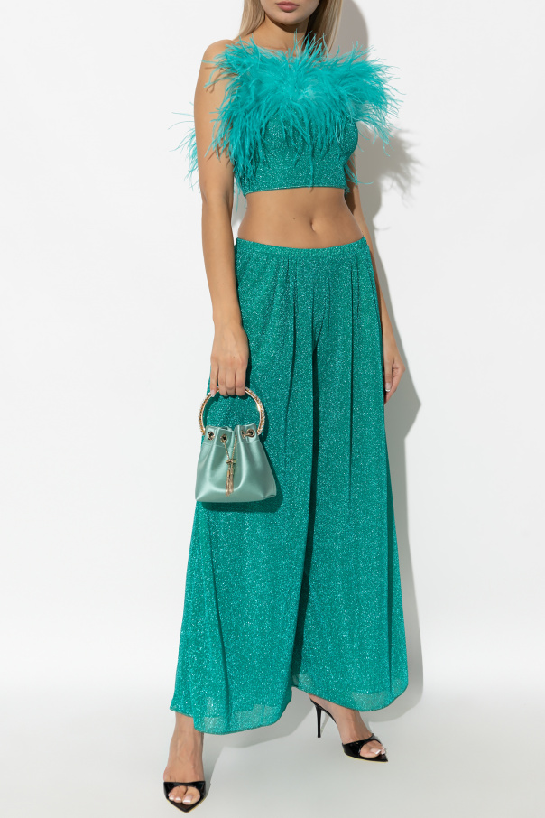Oseree Crop top with feathers