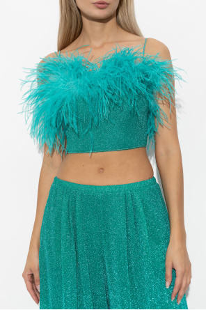 Oseree Crop top with feathers