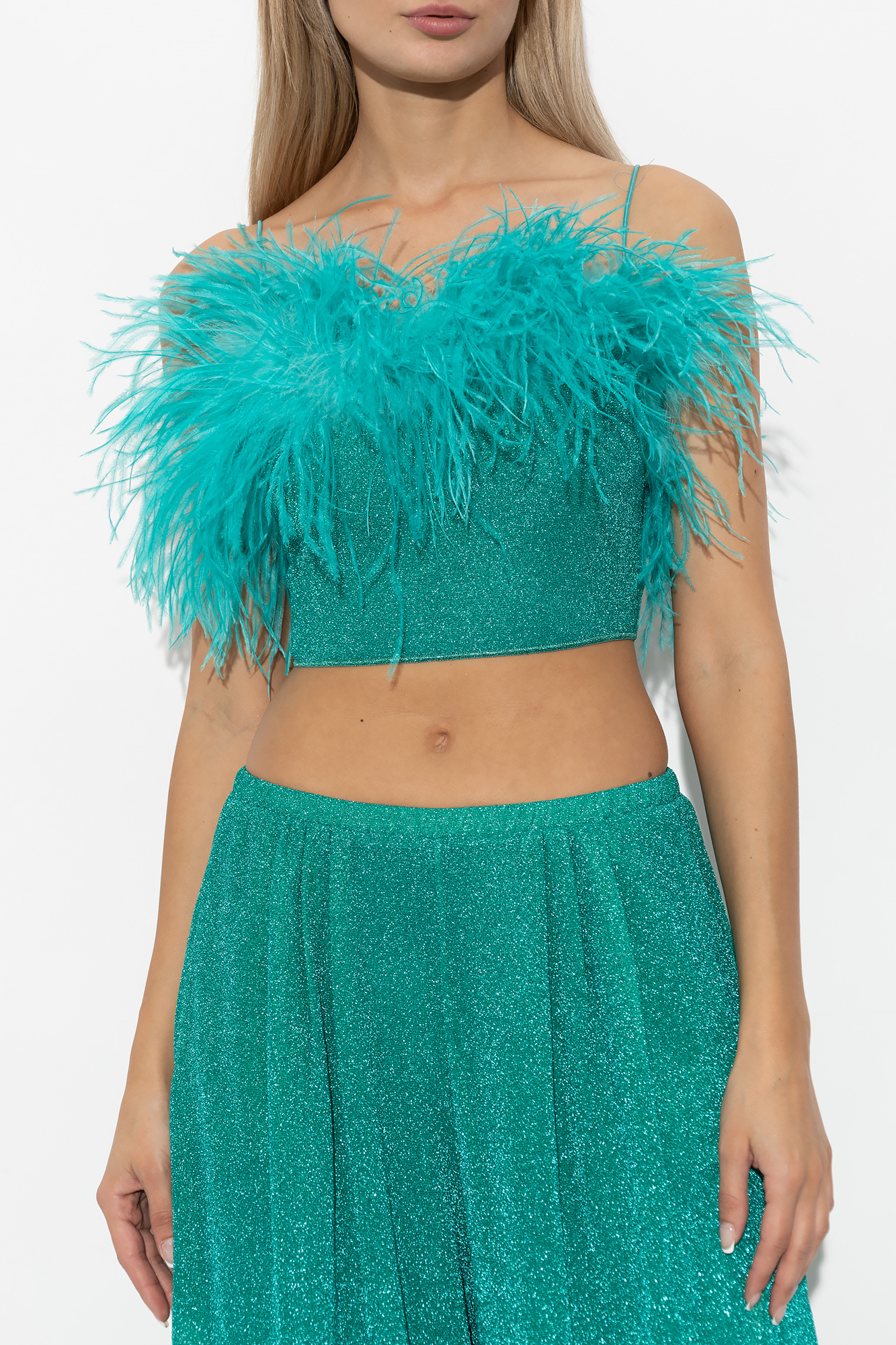 Oseree Crop top with feathers | Women's Clothing | Vitkac