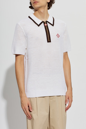 Casablanca Wełniane polo z naszywką z logo