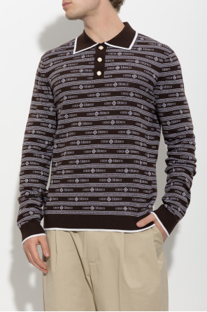 Casablanca Wełniane polo z monogramem