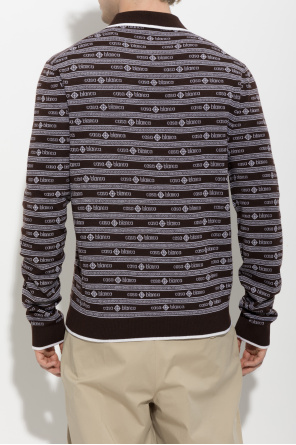 Casablanca Wełniane polo z monogramem