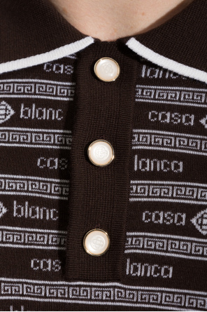Casablanca Wełniane polo z monogramem