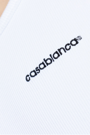 Casablanca Geripptes Top mit Logo