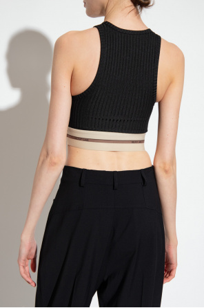 Helmut Lang Cropped rib-knit top