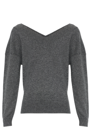 Kaszmirowy sweter z dekoltem w serek