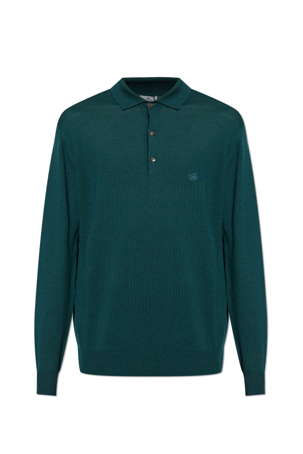 Wool polo shirt with long sleeves od Etro