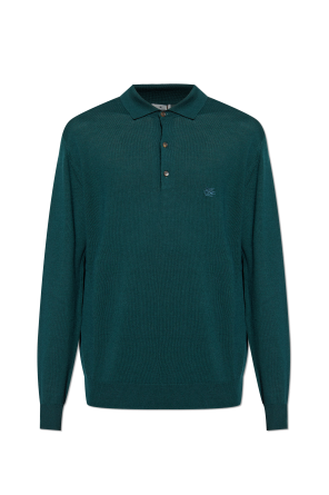 Wollpolohemd mit langen Ärmeln