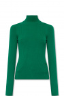 Nanushka GREEN Ribbed top with standing collar