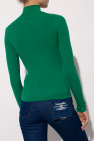 Nanushka GREEN Ribbed top with standing collar