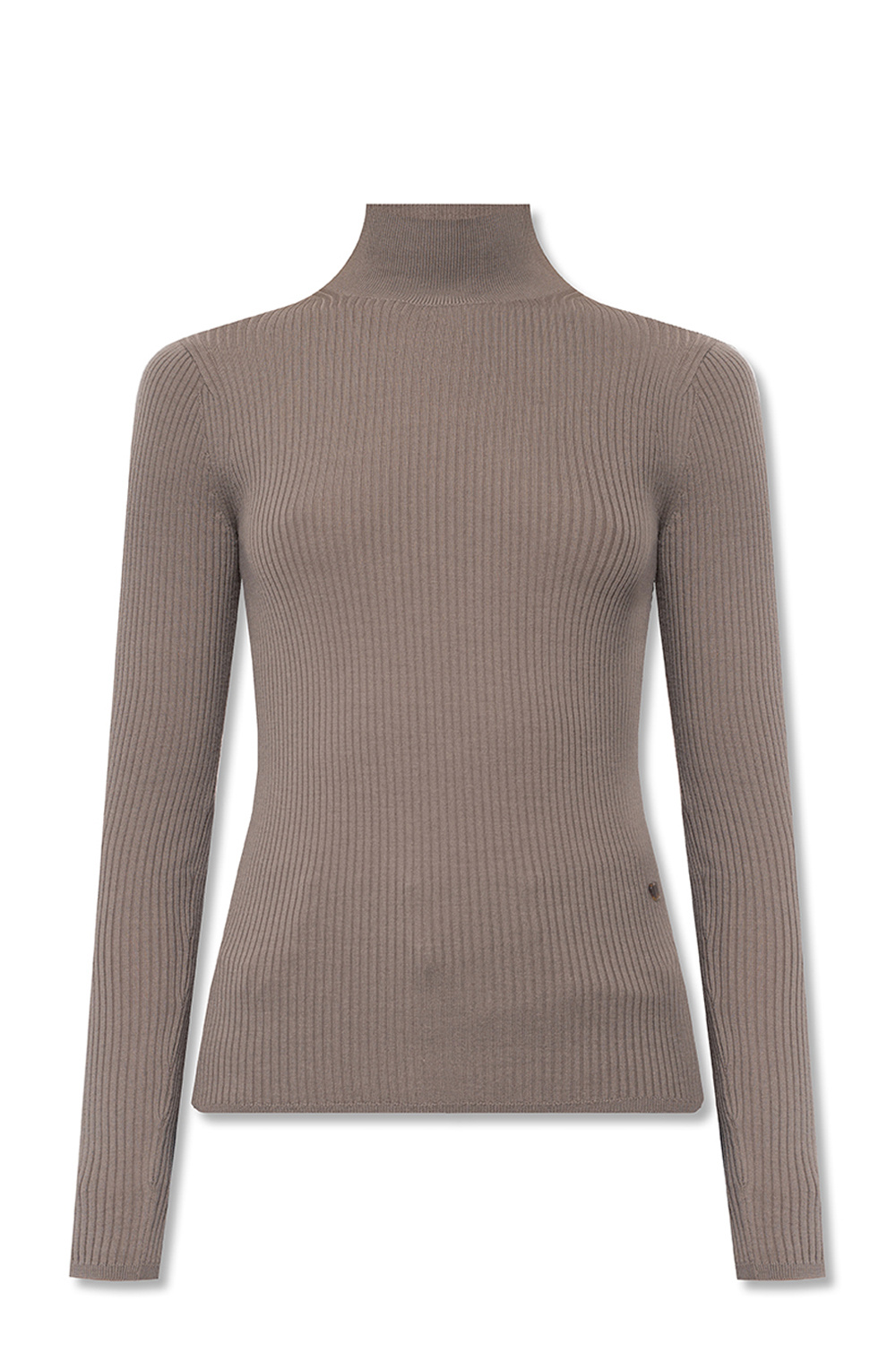 Nanushka Ribbed top with standing collar