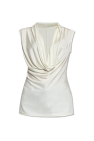 Helmut Lang WHITE Top with draped neckline