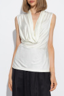 Helmut Lang WHITE Top with draped neckline