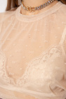 Dolce & Gabbana rose-print raincoat Tiulowy top bez rękawów