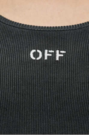 Off-White Prążkowany top z logo