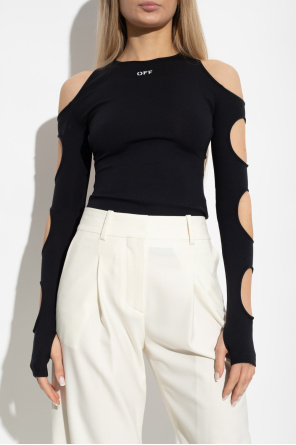 Off-White Top with cut-outs