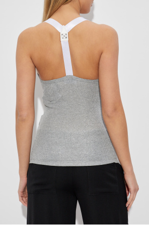 Off-White Top z lureksową nicią