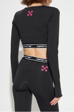 Off-White Kurzes Top mit langen Ärmeln