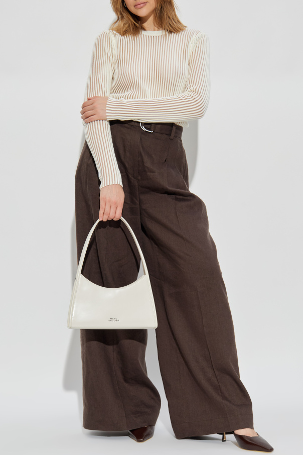 Helmut Lang Geripptes Top mit langen Ärmeln